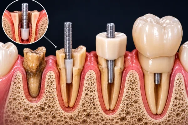 Publication image: Saving natural root pieces with post and core