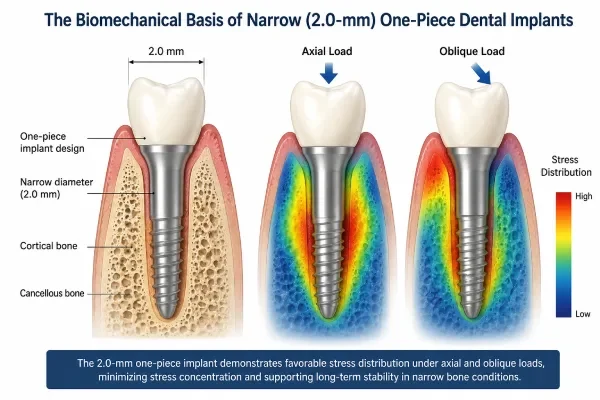Publication image: The Biomechanical Basis of Narrow (2.0-mm) One-Piece Dental Implants
